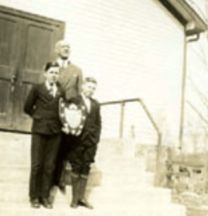 Walter Rolling with winning students James Gray and William Walter, 1932