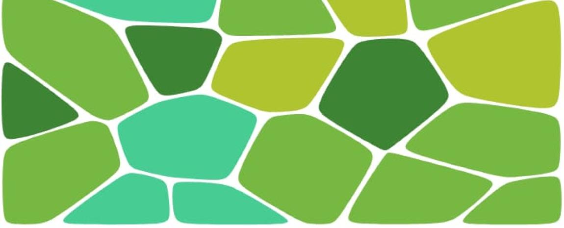 green geometric shapes