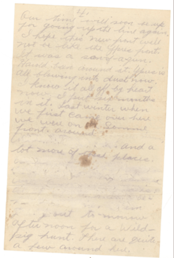 Dec. 17, 1917 letter where Censor has removed some text	