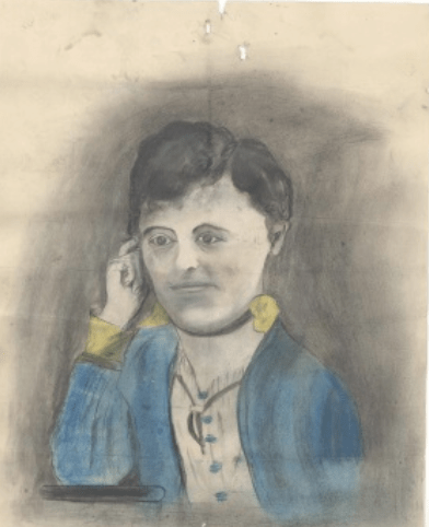 Pastel drawing of boy who was included in letter
