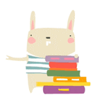rabbit with books